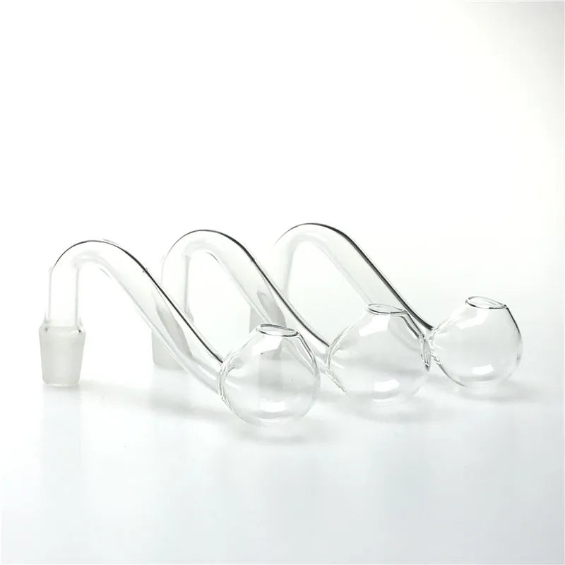 1pcs  Glass Oil Burner Pipe Big Bowl Clear Thick Pyrex Water Pipes 10mm 14mm 18mm Male Female For Smoking Tobacco Hookah Tube Bong Dab Rig