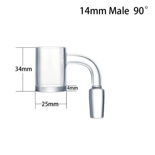 25mm Hookah Quartz Banger Smoking Bowls Slide 14mm Male 90 Degree Angle Flat Top Bangers nail Pipes For Water Bubbler Bong Rigs