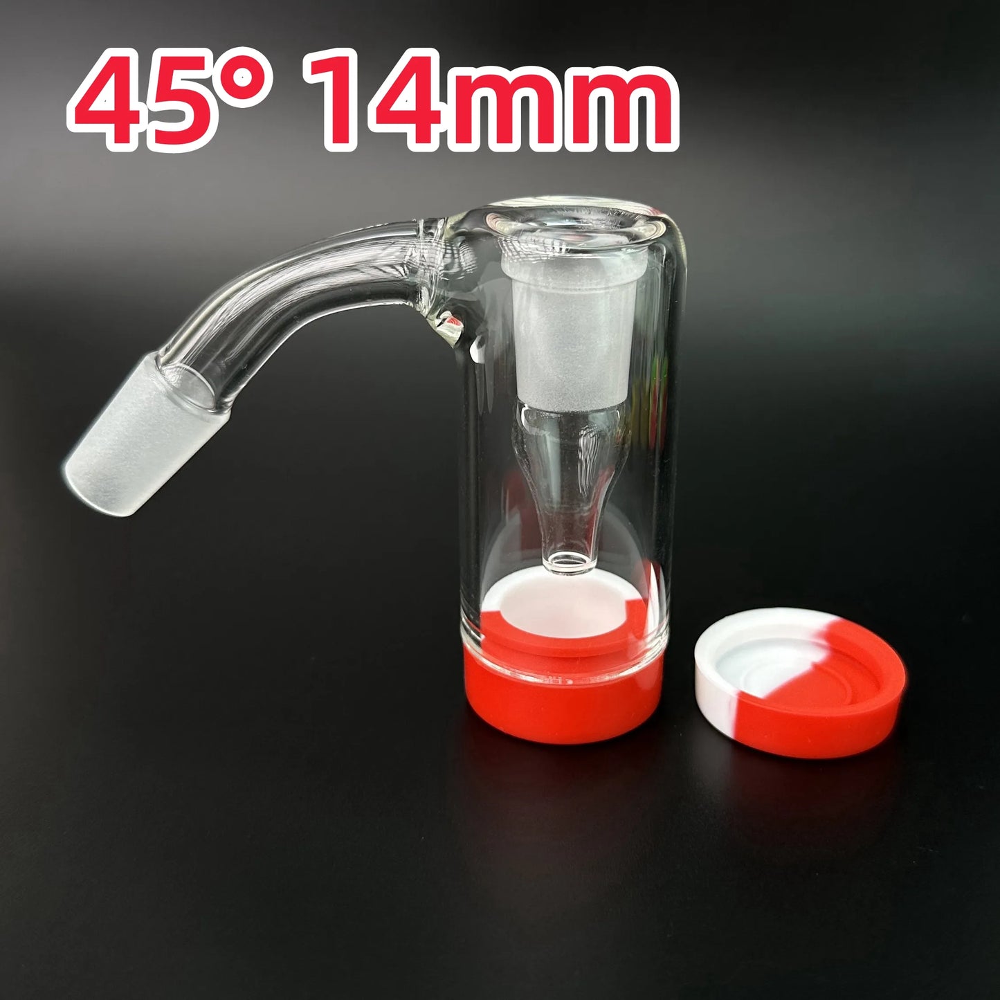 3 Inch Glass Ash Catcher Smoking Bong with 14mm male Colorful Silicone Container Reclaimer Thick Pyrex Ashcatcher 90 45 degree for Water Bongs