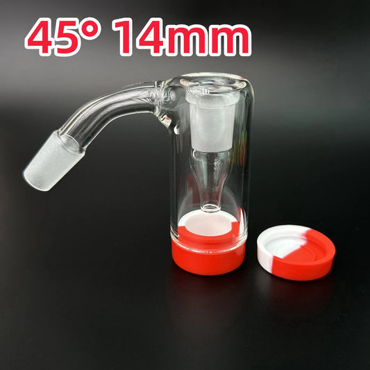 3 Inch Glass Ash Catcher Smoking Bong with 14mm male Colorful Silicone Container Reclaimer Thick Pyrex Ashcatcher 90 45 degree for Water Bongs