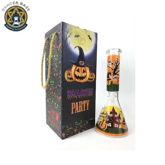 25CM 10 Inch Premium Glow in the Dark Halloween Party Theme Heady Bong Gift Box Hookah Water Pipe Bong Glass Bongs With 14mm Downstem And Bowl Ready for Use