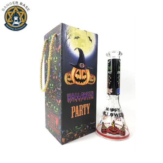 25CM 10 Inch Premium Glow in the Dark Halloween Party Theme Heady Bong Gift Box Hookah Water Pipe Bong Glass Bongs With 14mm Downstem And Bowl Ready for Use